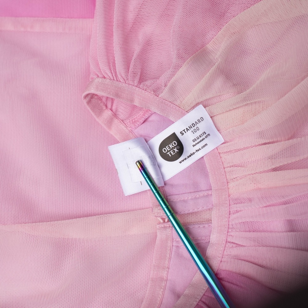 Hanna Andersson Flutter Sleeve Tulle Paneled Dress US Sz 5 Pink Gradient Dreamy - Picture 7 of 8